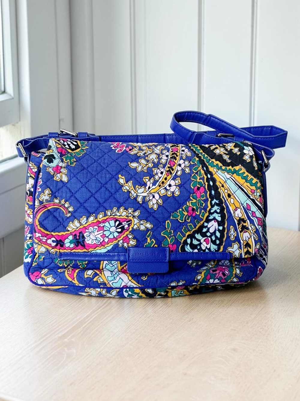 Vera Bradley Quilted Blue Paisley Shoulder Bag